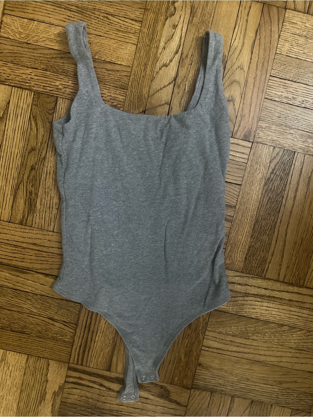 Abercrombie & Fitch Soft Square Neck Bodysuit Heather Gray Size Small